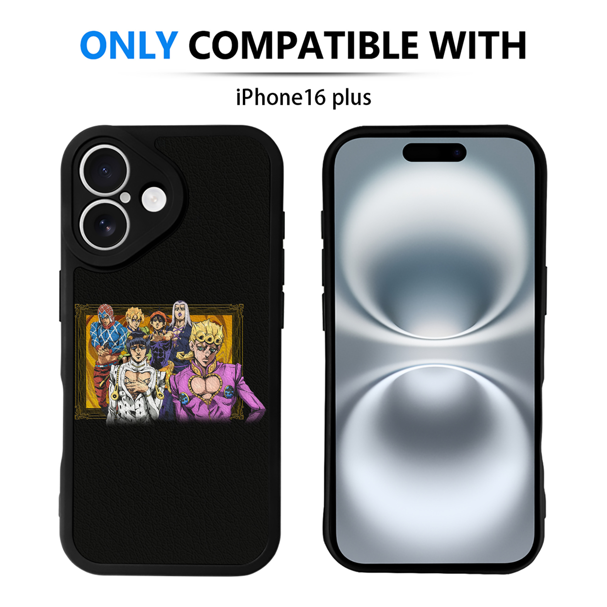 （画像用） ジョジョの奇妙な冒険 ジョルノ?ジョバァーナ JoJo's Bizarre Adventure Giorno Giovanna 【iPhone 16シリーズ対応】シリコンスマホケース（レザー調） 材質：シリコン